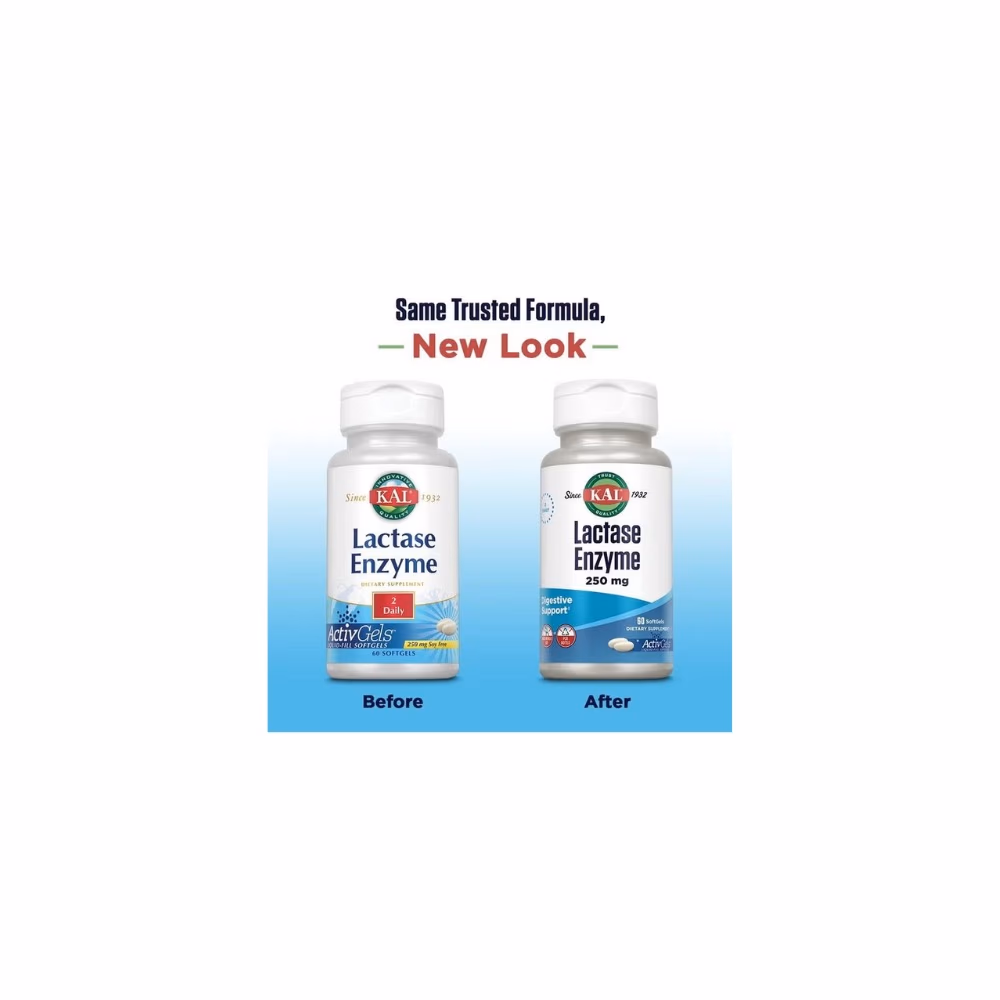  KAL Lactase Enzyme 250mg 60 Softgels 3