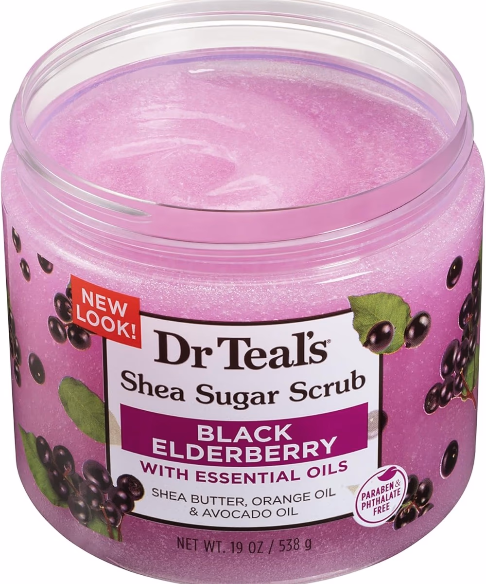 Dr Teals Shea Sugar Scrub Black Elderberry 538g 2