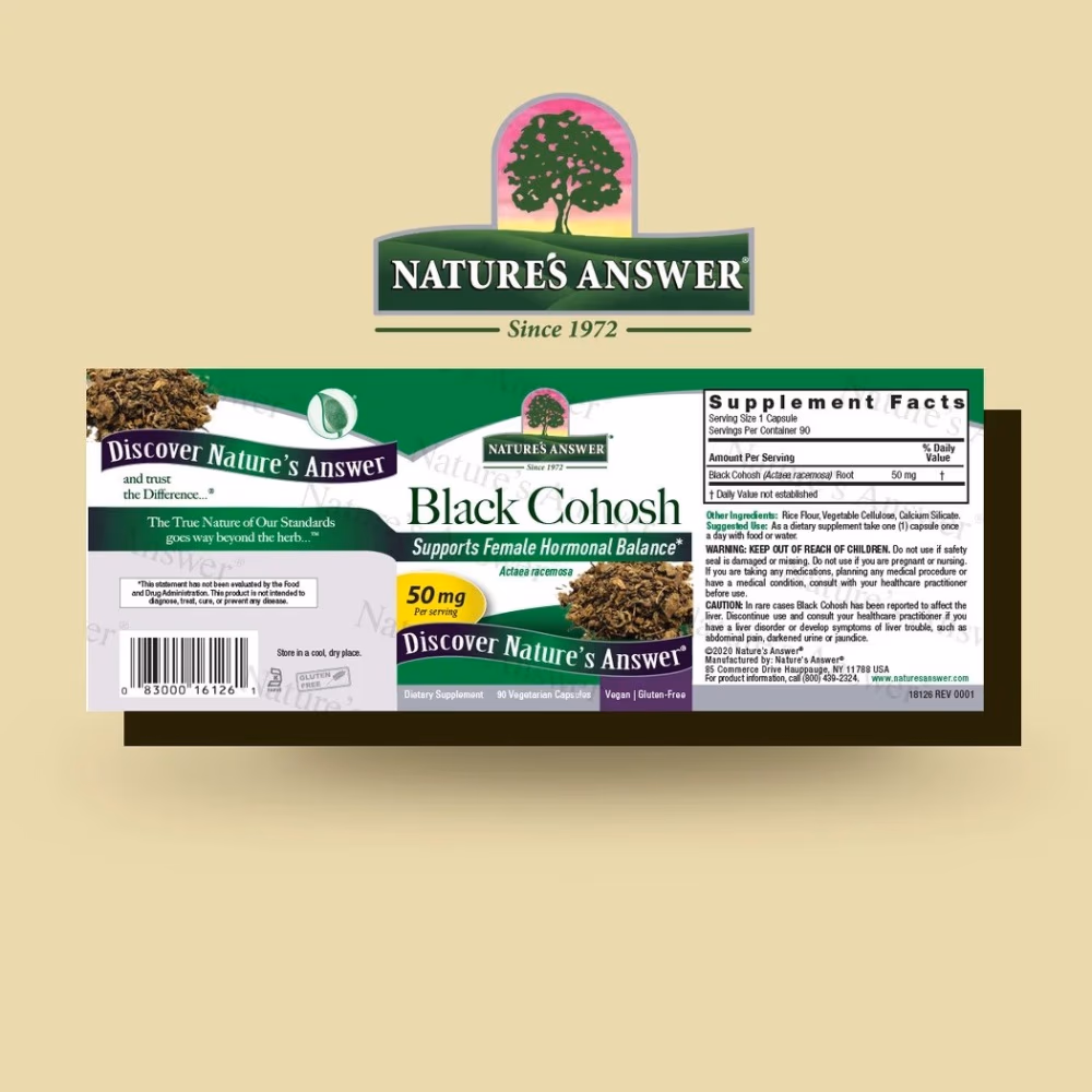 Natures Answer Black Cohosh 50mg-90 Capsules 4