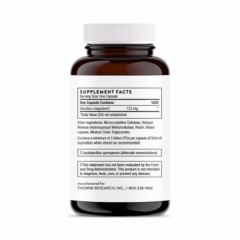 Thorne Bacillus Coagulans Probiotic 60 Capsules 3