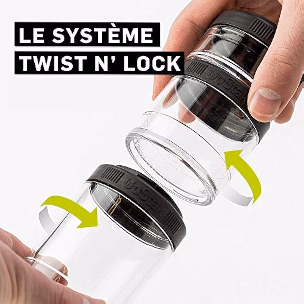 Blender Bottle GoStak Starter 3 Pack Black 2