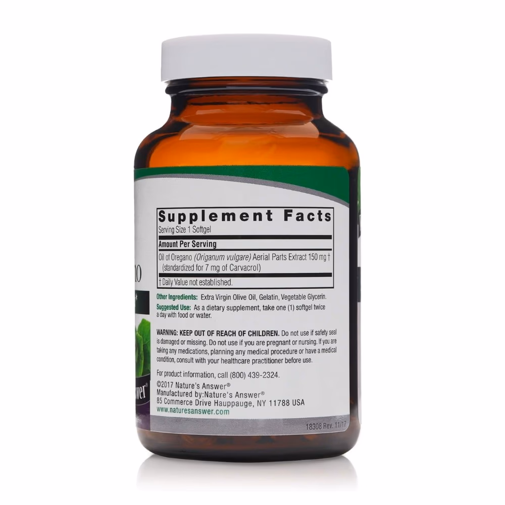Natures Answer Oil of Oregano 150mg-90 Softgels 3