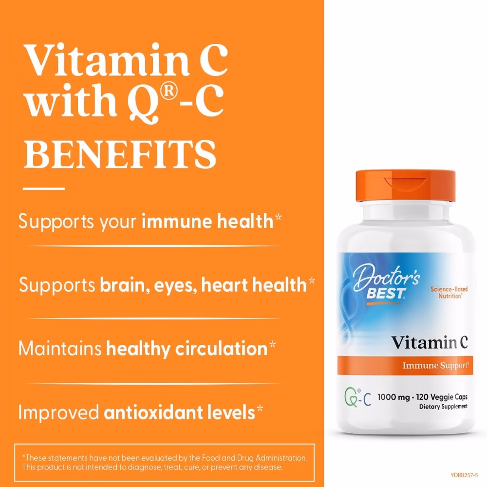 Doctor's Best Vitamin C with Q-C, 1,000 mg, 120 Vegetarian Capsules 2