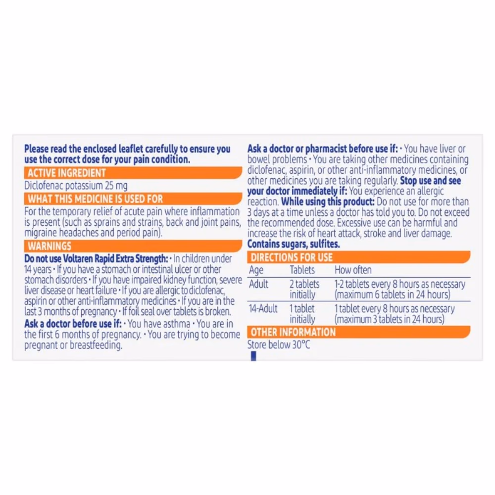  VOLTAREN 25MG Tablets 30s 2