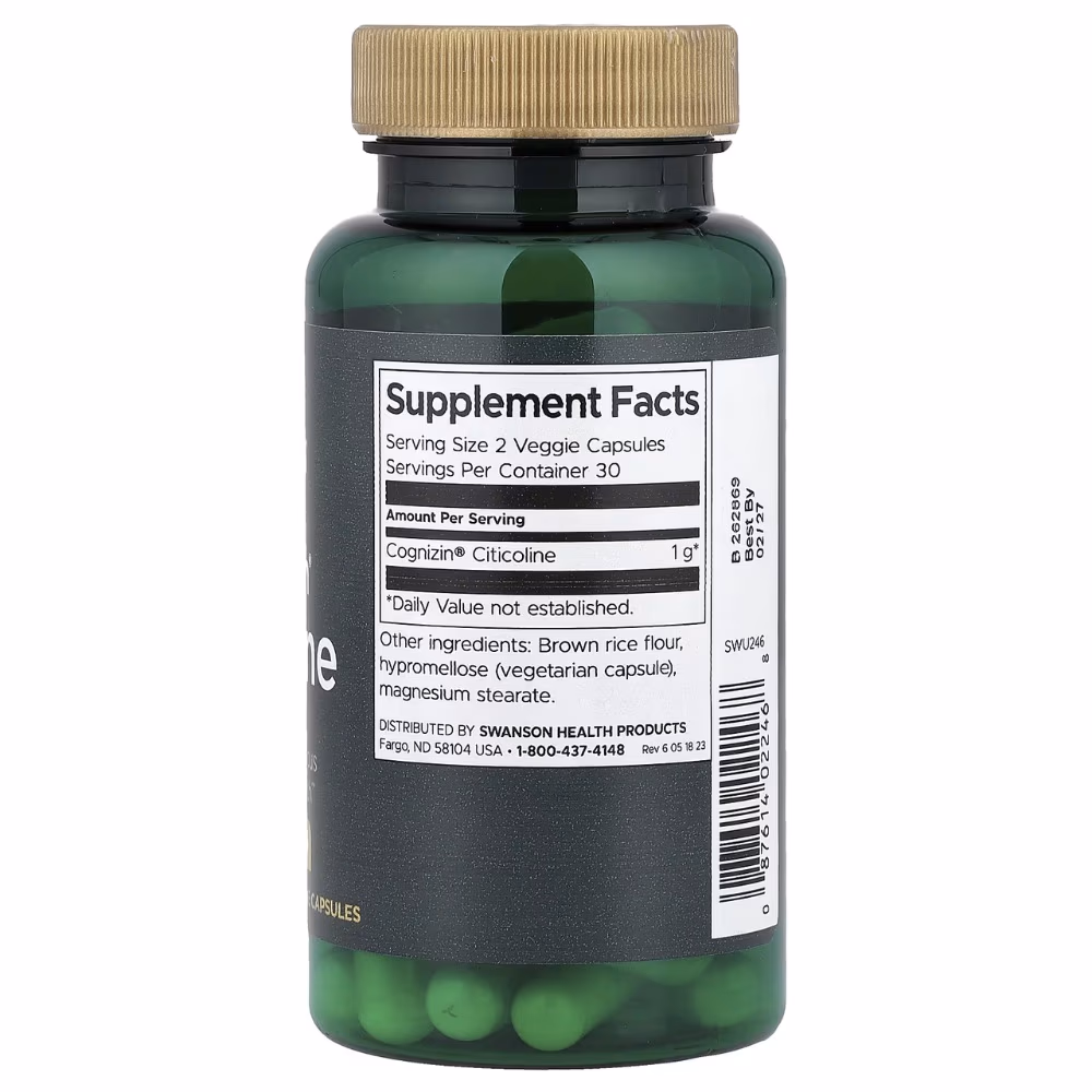 Swanson Cognizin Citicoline 500mg-60 Capsules  2