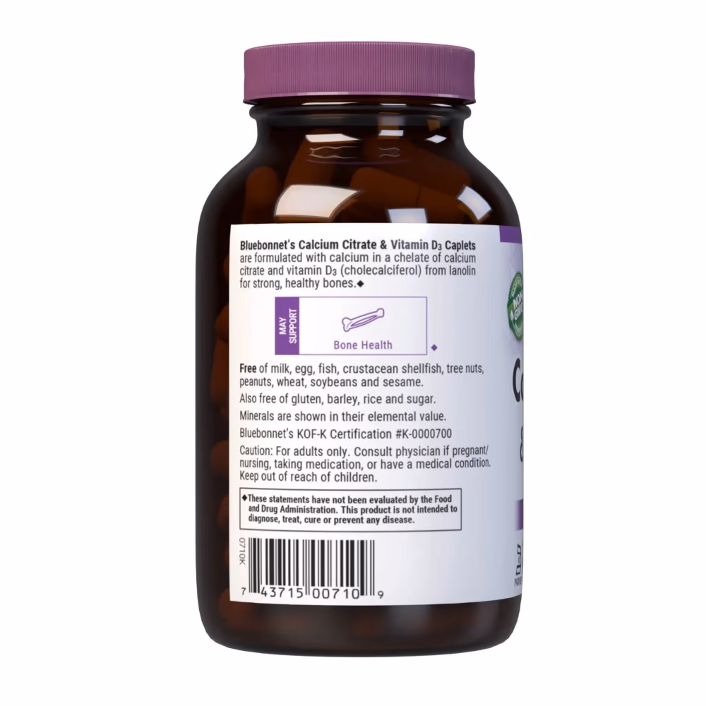 Bluebonnet Calcium Citrate + Vitamin D3 Capsules 90's 2