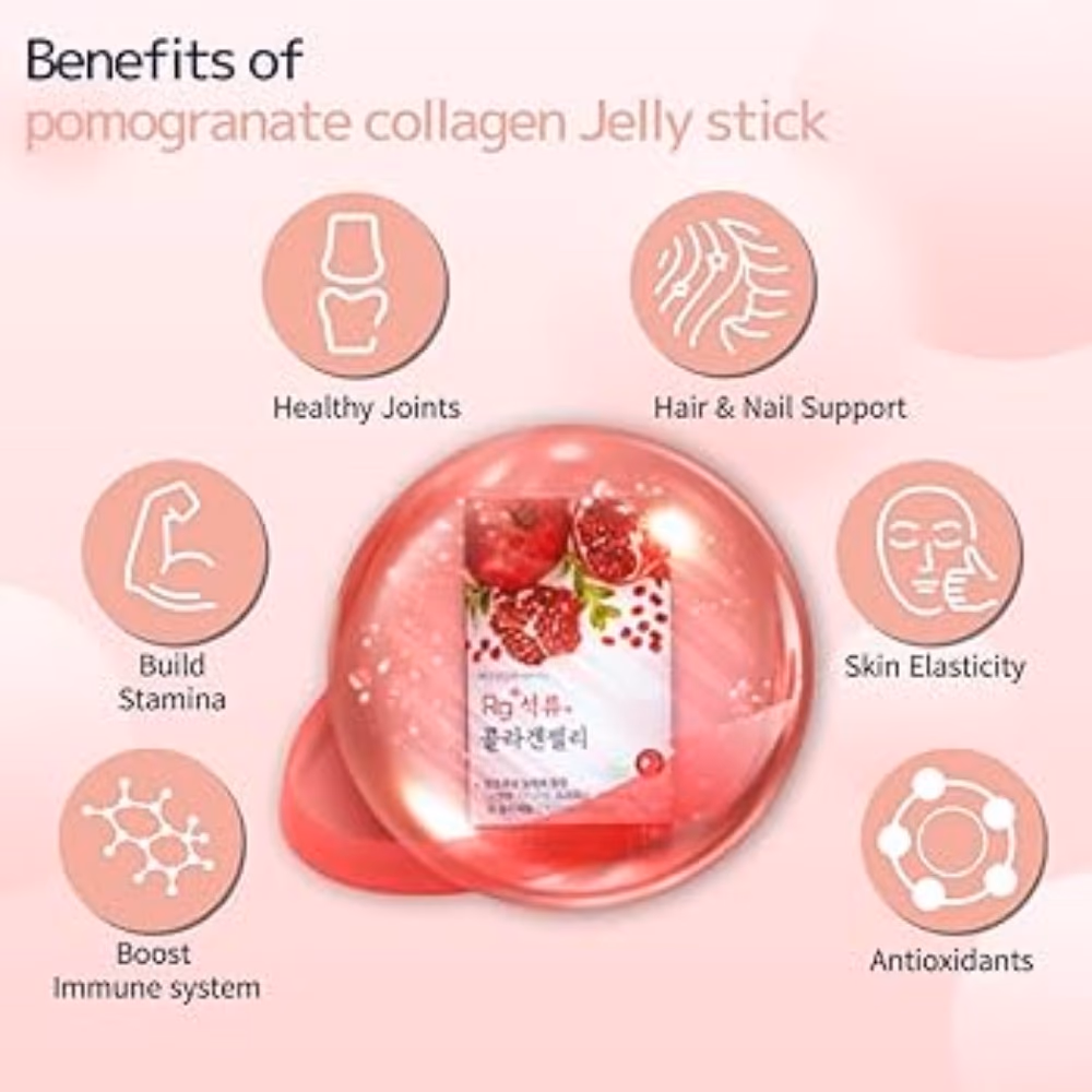 Healthy Place Low-Molecular Pomegranate Collagen Jelly 14 Sticks - Pomegranate Flavor 3