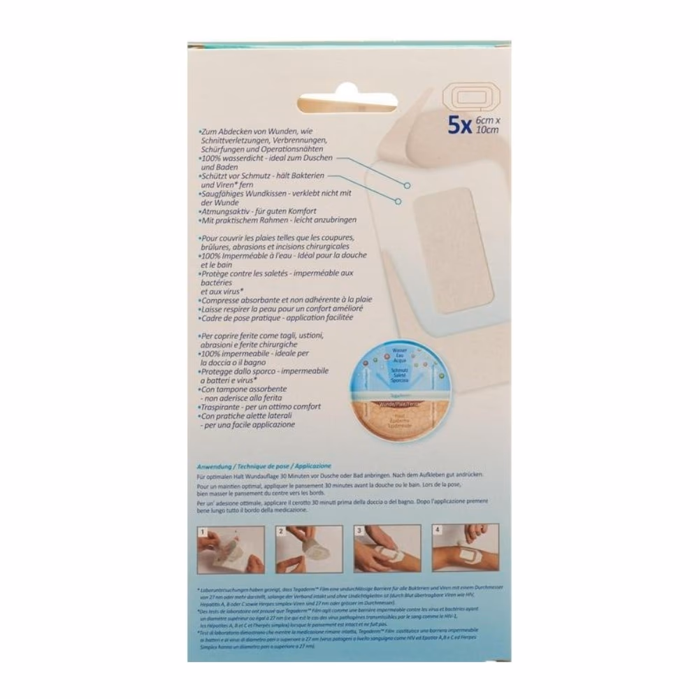 Nexcare Tegaderm + Pad Transparent Dressing 6x10cm 5s 3