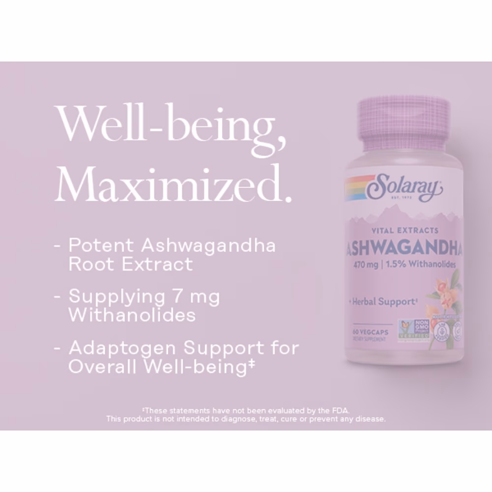 Solaray Ashwagandha 400mg-60 Capsules 3