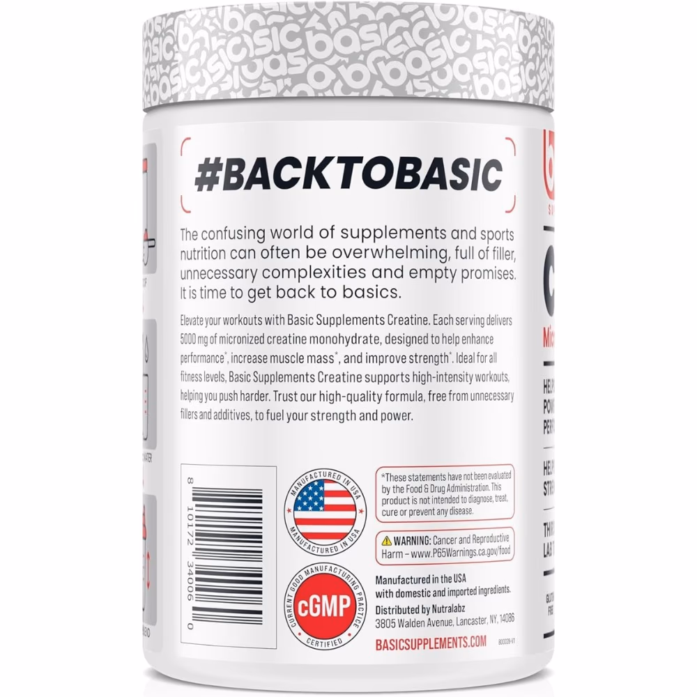 Basic Creatine Micronized 5000mg Powder 300g 3