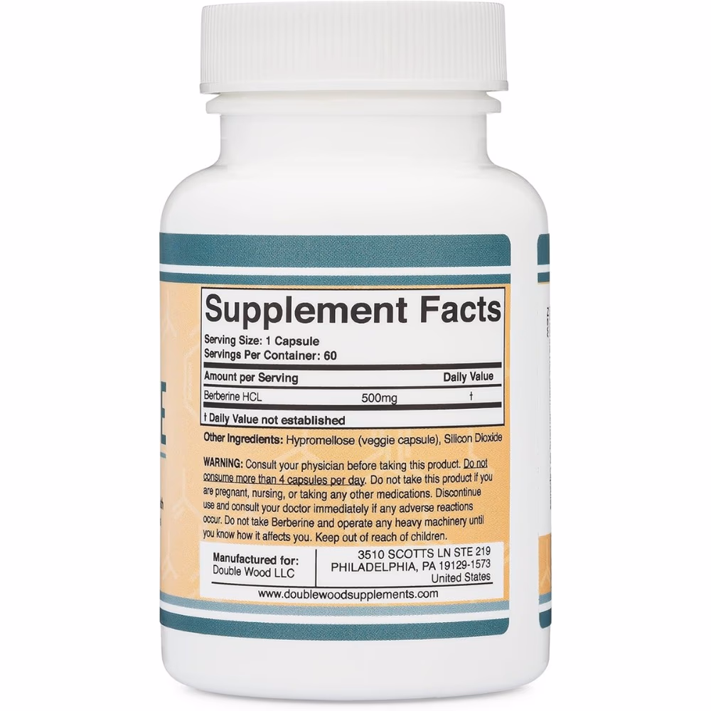 Double Wood Berberine 500 mg-60 Capsules 2