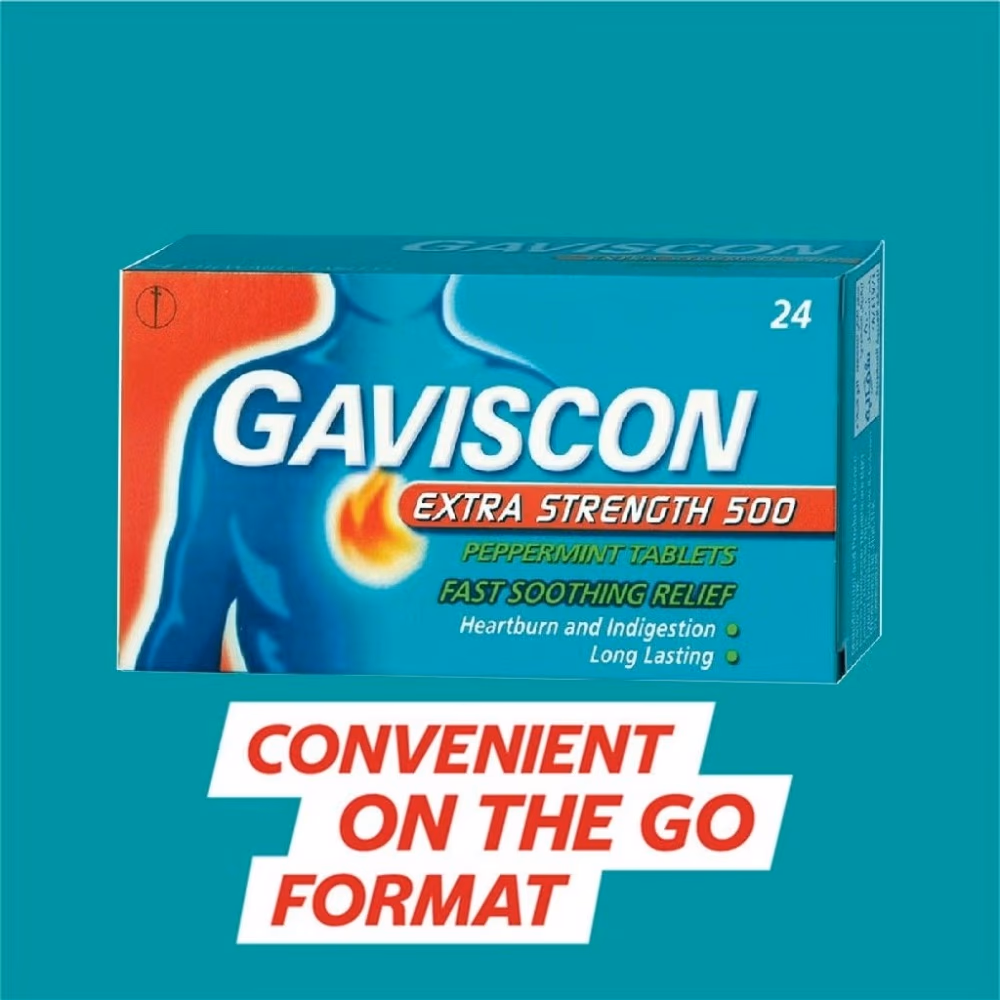 Gaviscon Extra Strength Peppermint Chewable Tablets 24s 2