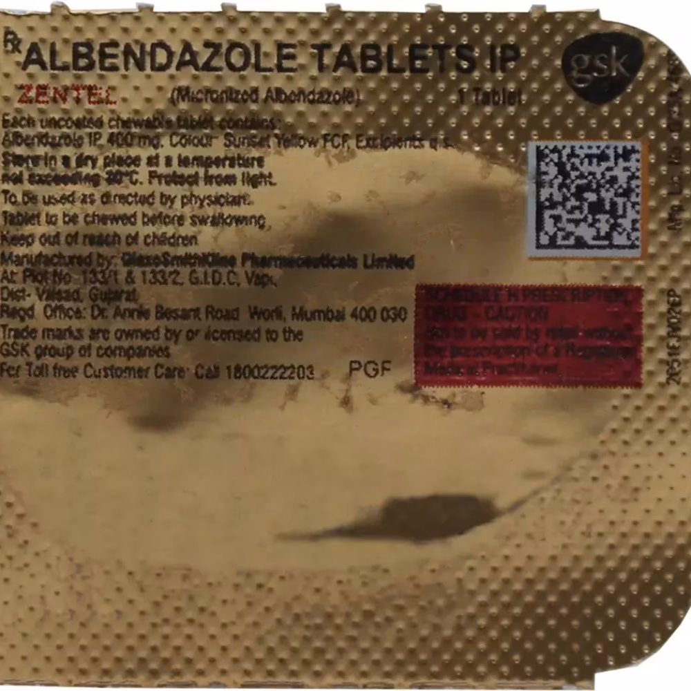Zentel 400mg Tablet 1s 3