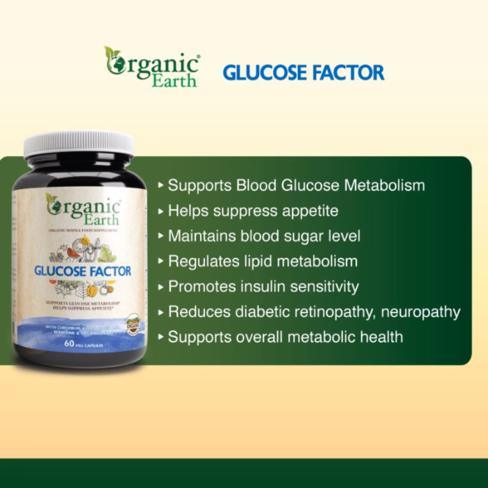 Organic Earth Glucose Factor – 60 Veg Capsules 4