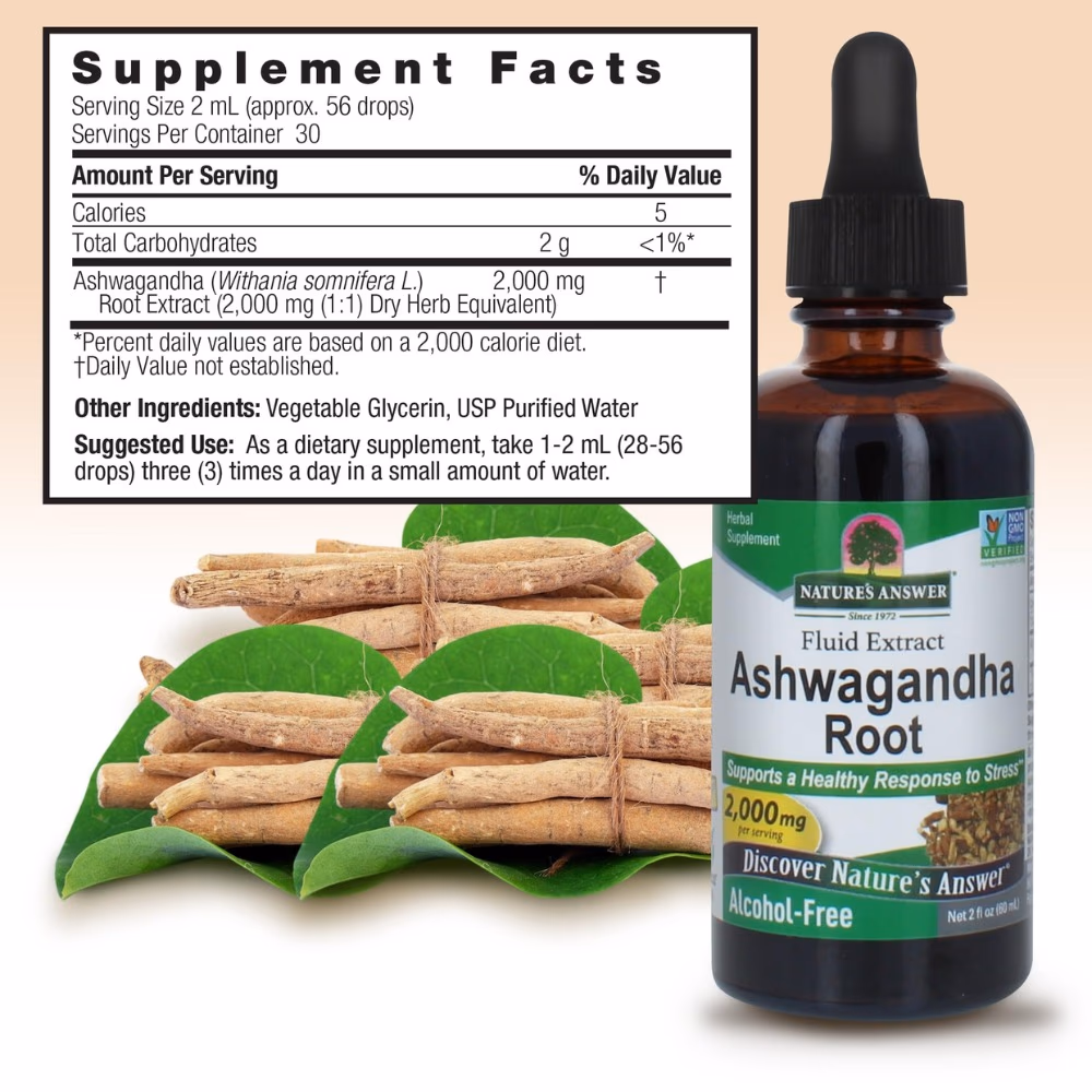 Nature's Answer Ashwagandha Root Liquid Extract 2000mg – 60ml 3