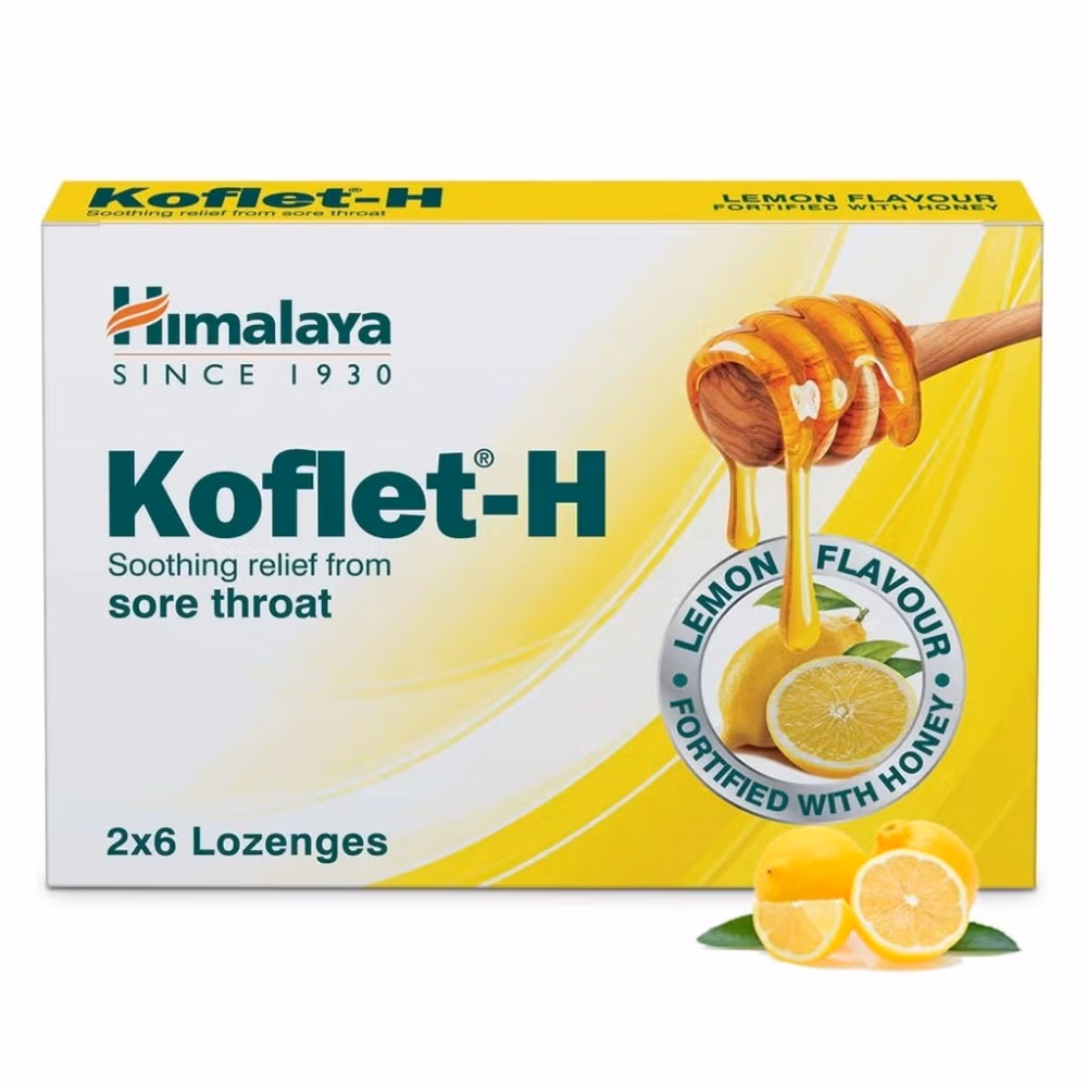 Himalaya Koflet-H Lemon Lozenges 12's. Sore Throat Relief 2