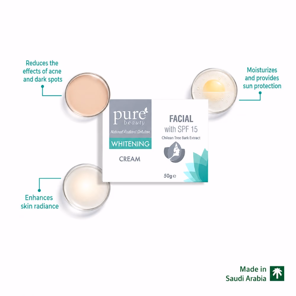 Pure Beauty Whitening Facial Cream with  SPF15  50gm 4