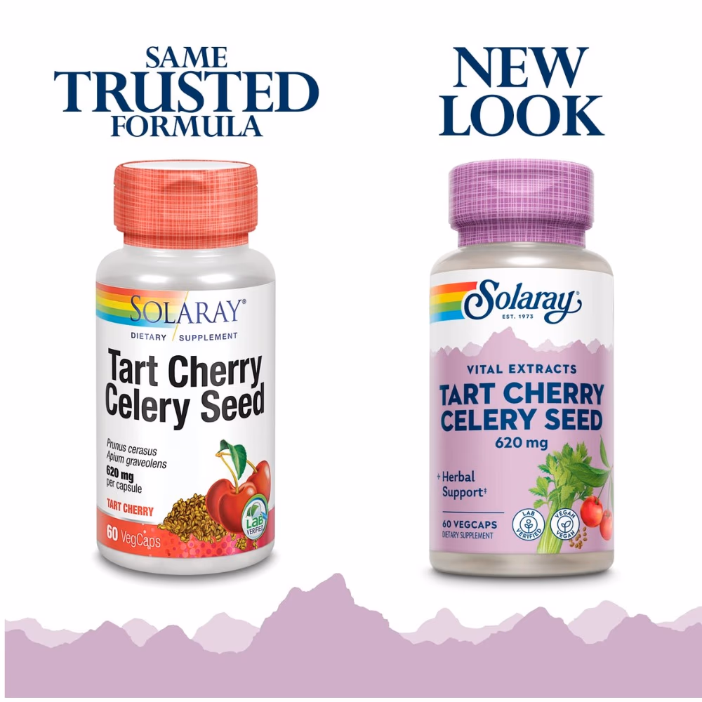 Solaray Tart Cherry Celery Seed 60 Veg Caps 2
