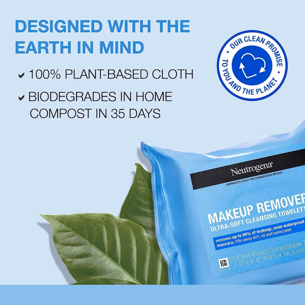 Neutrogena Plant-Based Makeup Remover Wipes 25s 3