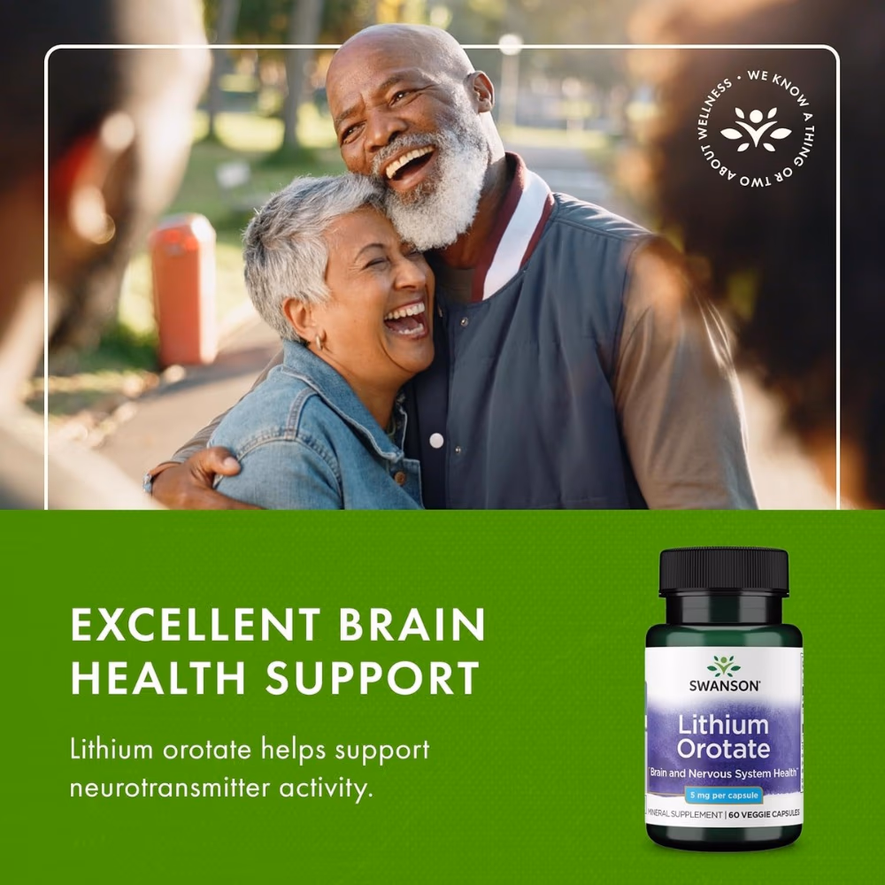 Swanson Lithium Orotate 5mg -60 Capsules 5