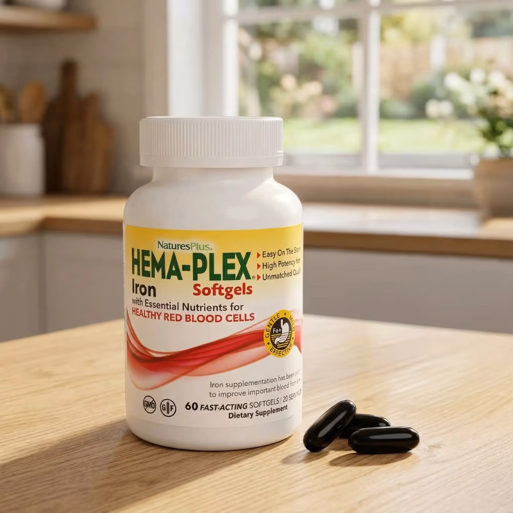 Natures Plus  Hema-plex Iron 60 Soft gels 4
