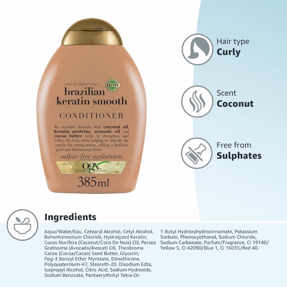 OGX Brazilian Keratin Conditioner 385ml 3