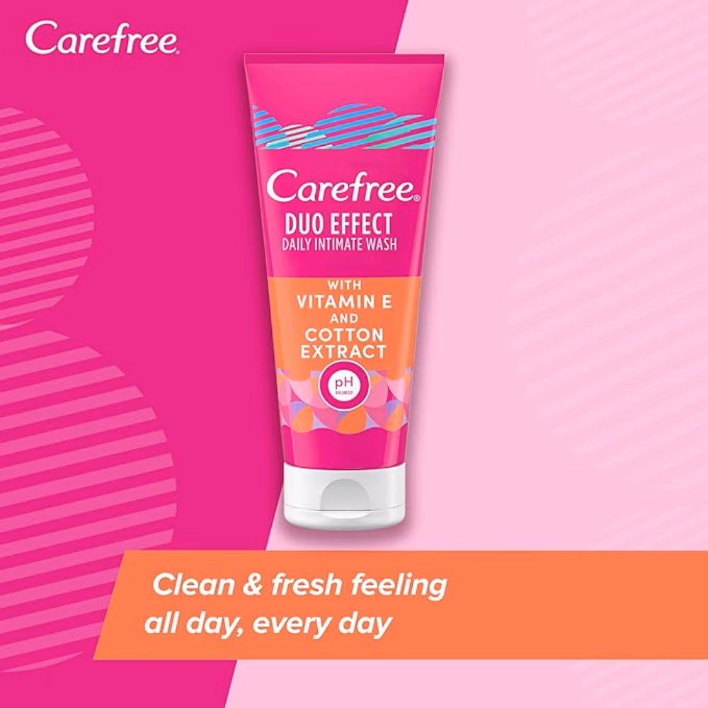 Carefree Duo Effect Intimate Wash Vitamin E & Cotton 200ml 2