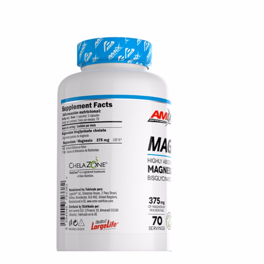 Amix MagneChel Magnesium Bisglycinate Chelate 375mg 30 Capsules 4