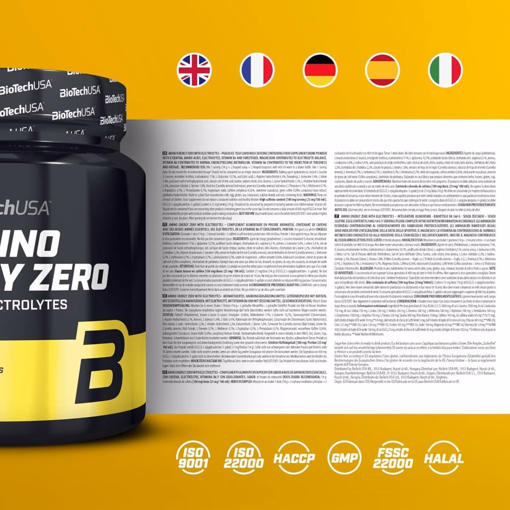BioTechUSA Amino Energy Zero Peach Ice Tea 360g 3