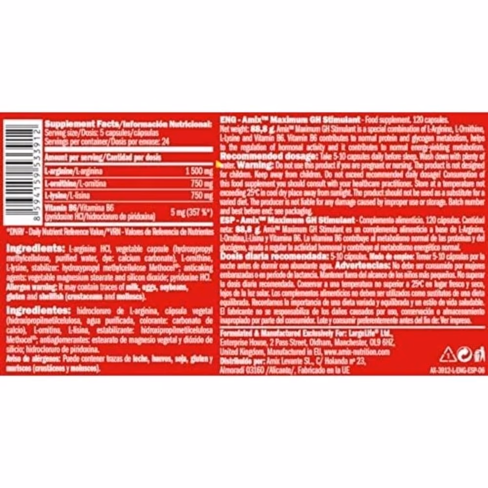 Amix Maximum GH Stimulant - 120 Capsule 2