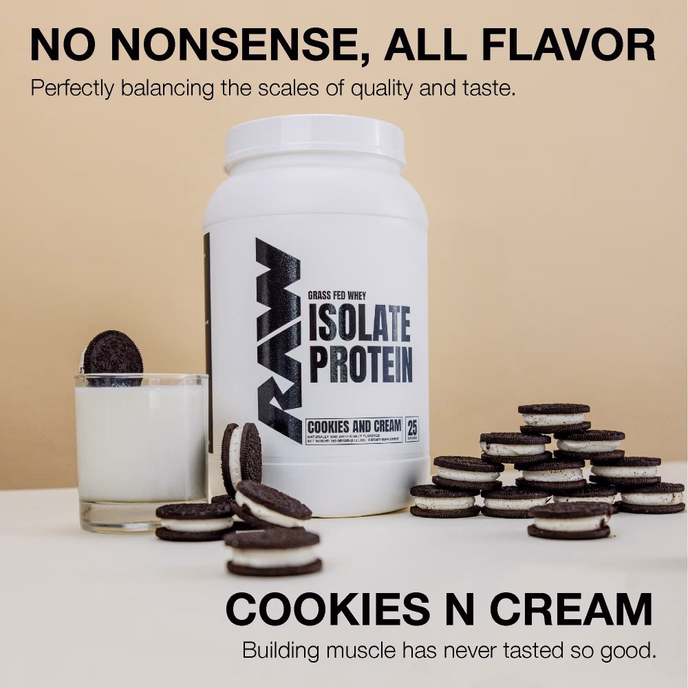 Raw Protein Whey Isolate Cookies And Cream 1.97Lb 4