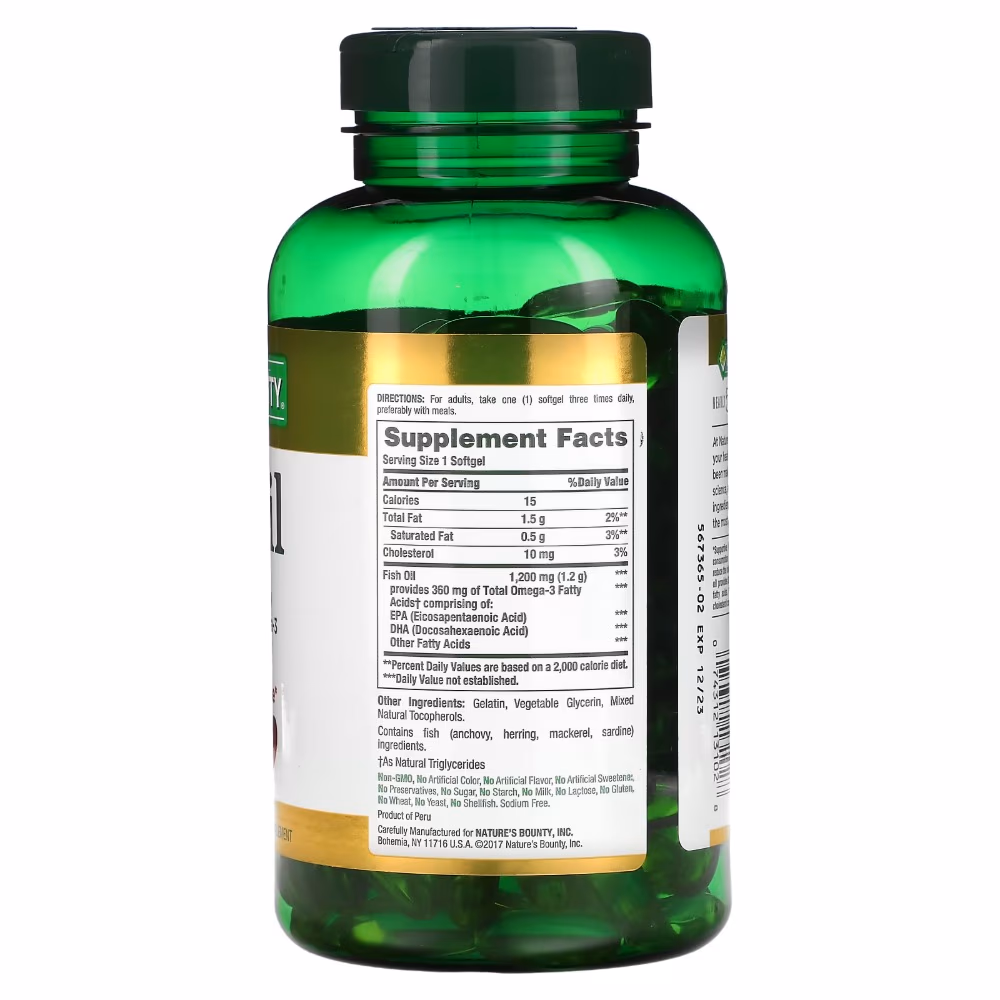 Nature's Bounty Fish Oils 1200mg + D3 360mg- 90s 2
