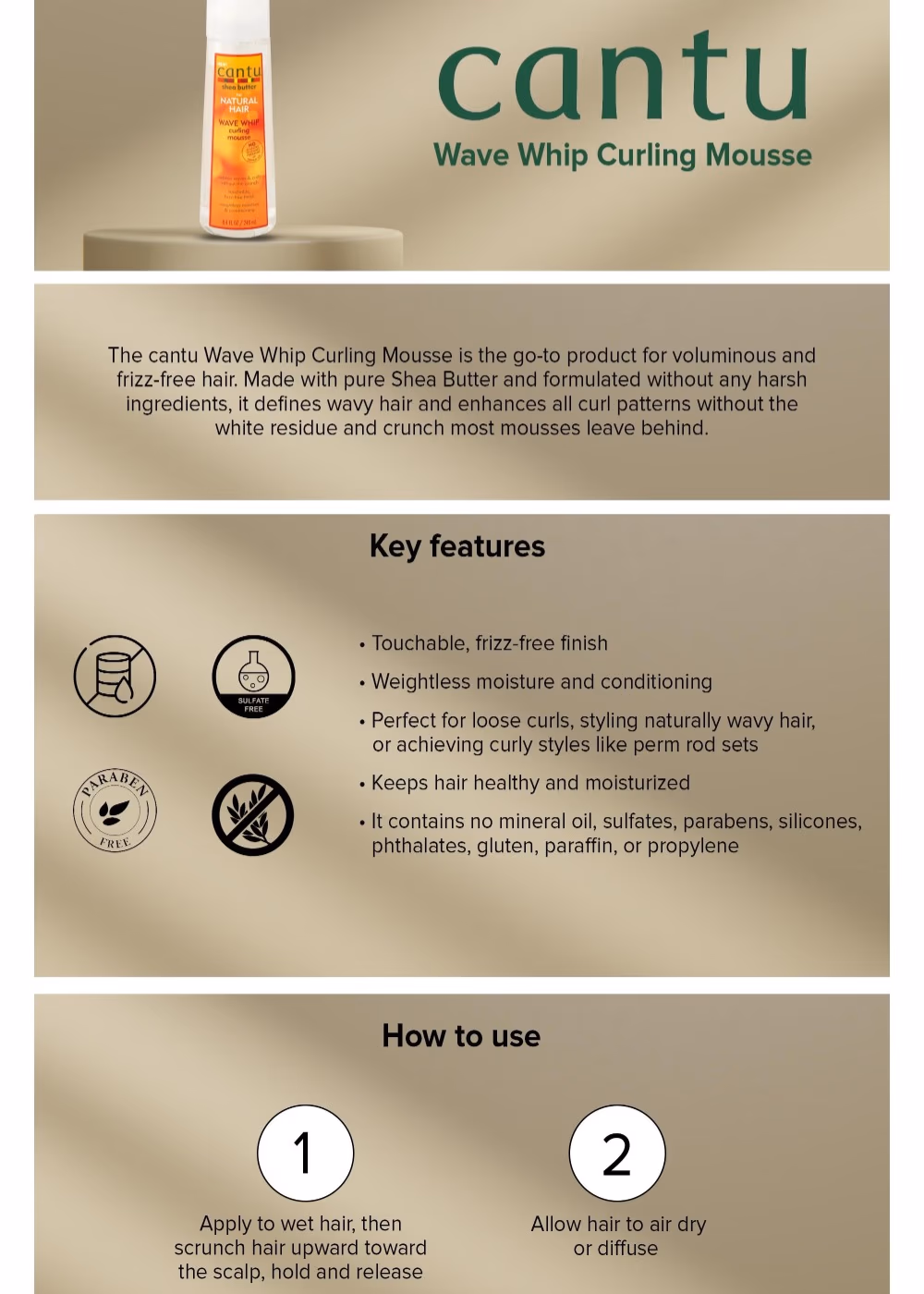Cantu Wave Whip Curling Mousse 248 ml 3