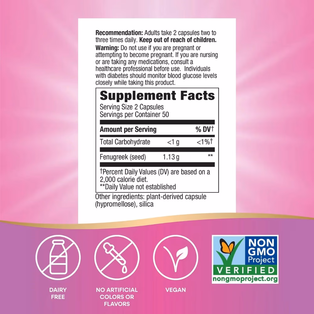 Natures Way Fenugreek Seed -100 Capsules 3