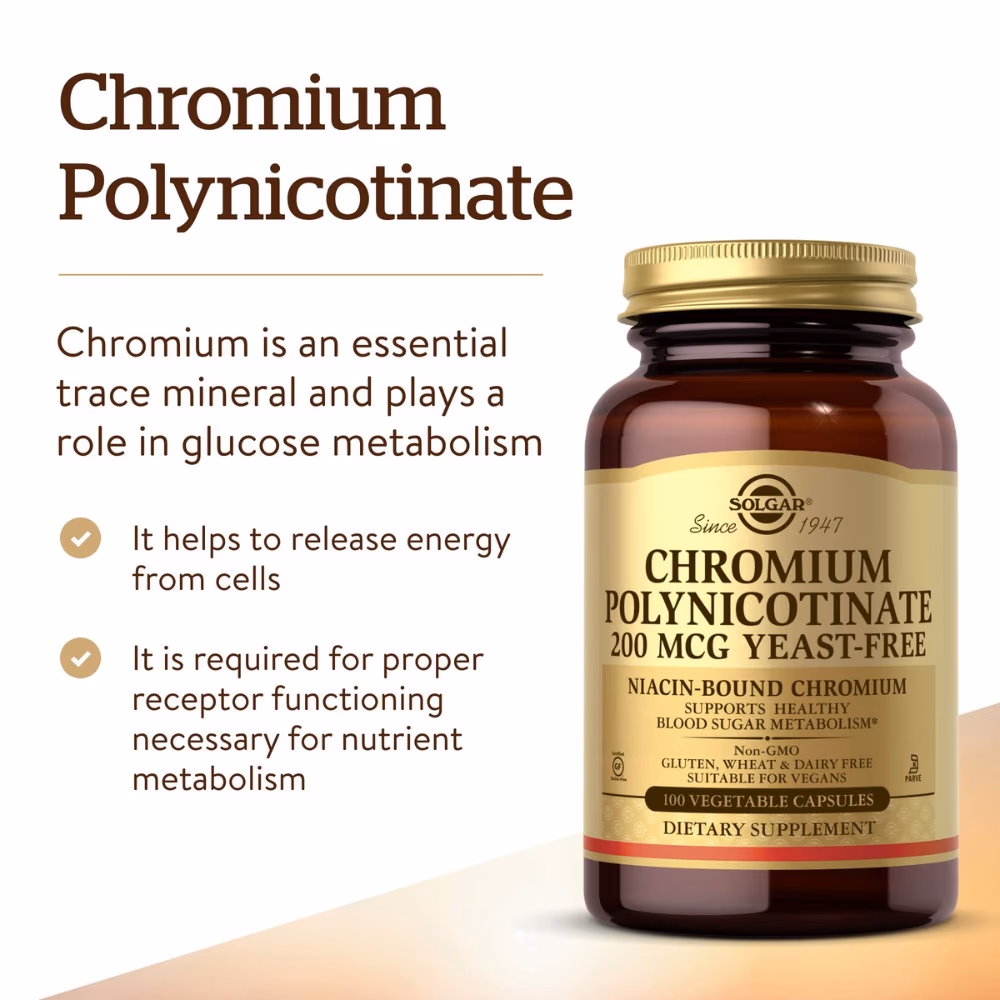 Solgar Chromium Polynicotinate - 100 Capsules 3