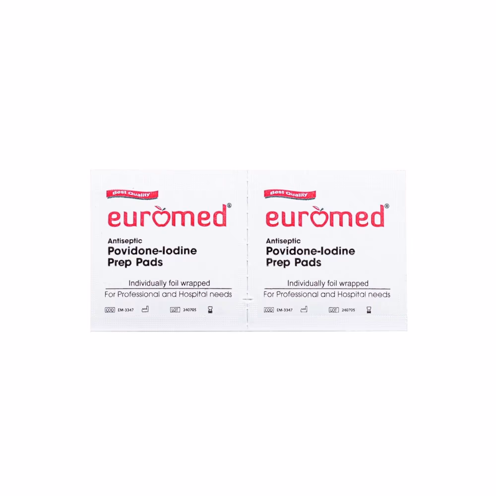 Euromed Povidone Iodine Prep Pads 100s 3
