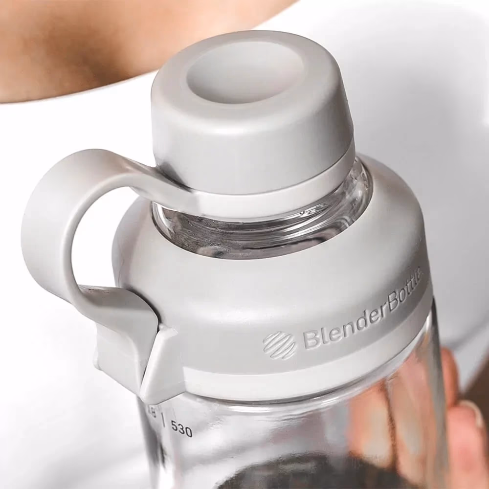 Blender Bottle Mantra Glass Shaker Bottle 20oz - Pebble Grey Color 3