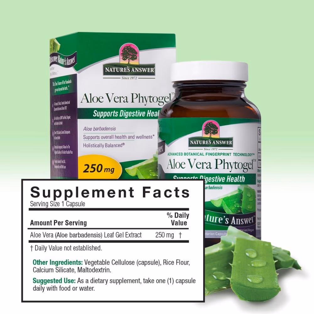 Natures Answer Aloe Vera 250mg-90 Capsules 4