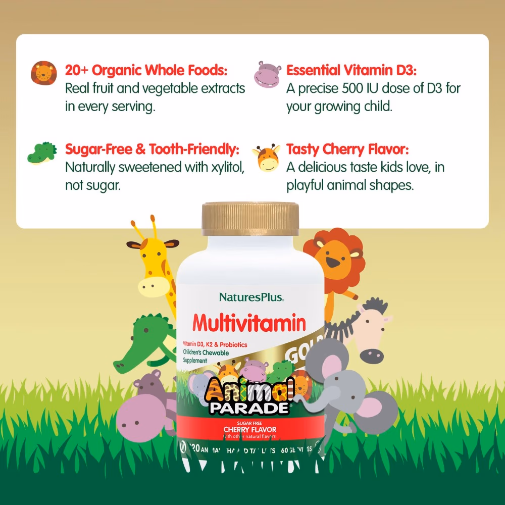 Natures Plus  Animal Parade Multi Gold Cherry Tablet 120s 3
