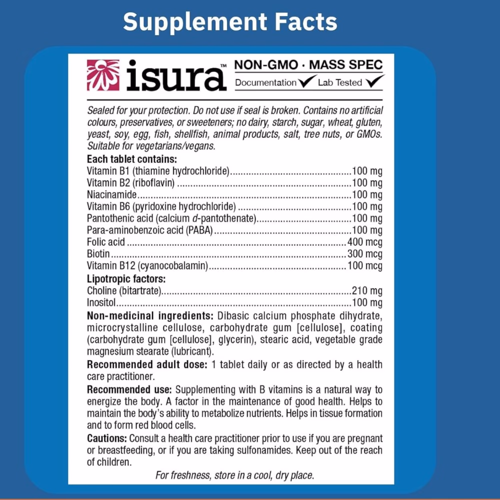 Natural Factors Complete B 100mg 180 Tablets 3