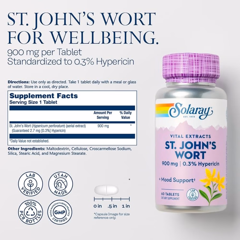 Solaray St. John's Wort 900mg 60 Tabs 2