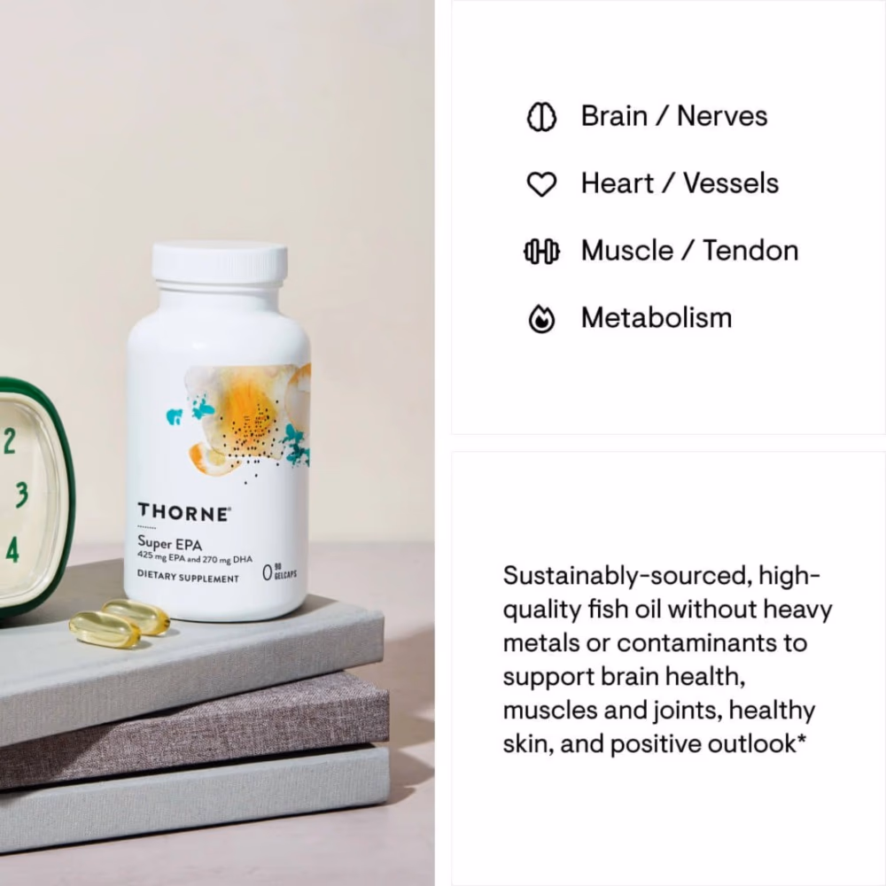 Thorne Super EPA – Omega-3 Fatty Acids EPA 425 mg & DHA 270 mg 3