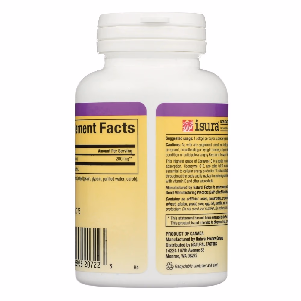 Natural Factors Ubiquinol Active CoQ10 200 mg 30 softgels 3