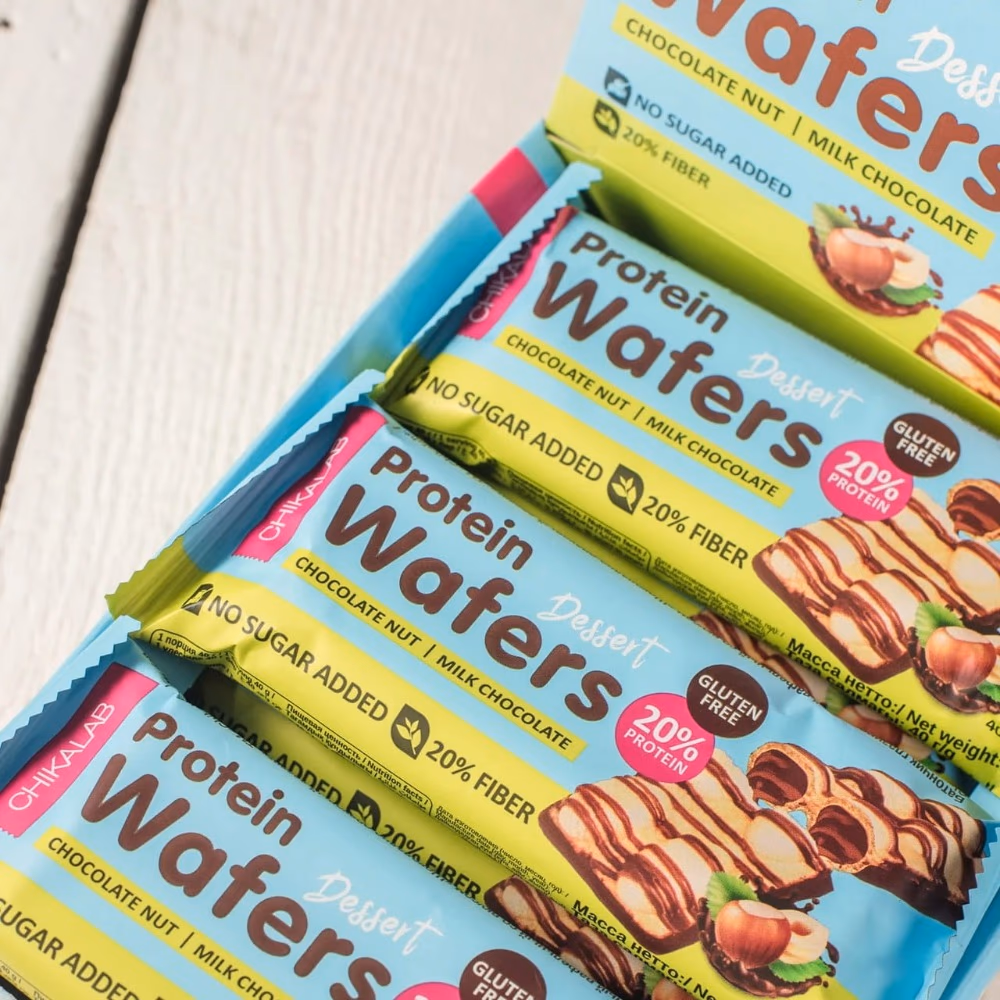 Chikalab Protein Wafers Chocolate Nut Milk Chocolate 40 g 5