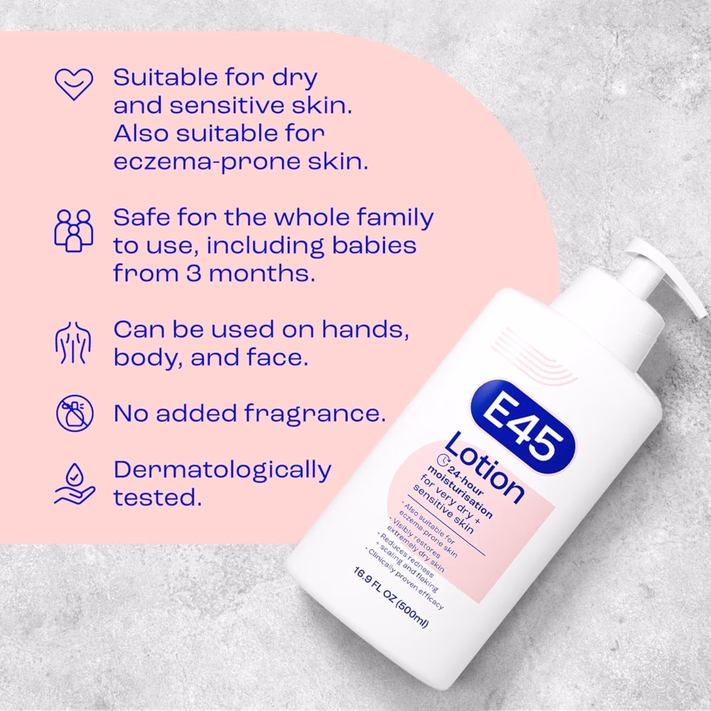 E45 Moist for Very Dry Sensitive Skin Lotion 500ml 4