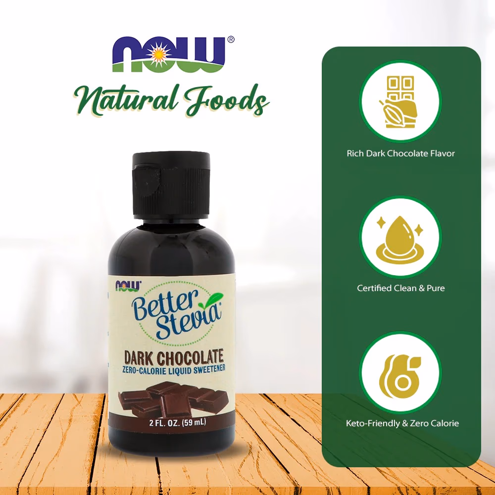 NOW Better Stevia Dark Chocolate Liquid 59ml 3