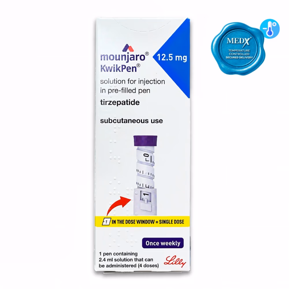 Mounjaro KwikPen Tirzepatide 12.5mg/0.6ml, Four-Dose Pre-Filled Injection 1 Pen For Subcutaneous Injection 2