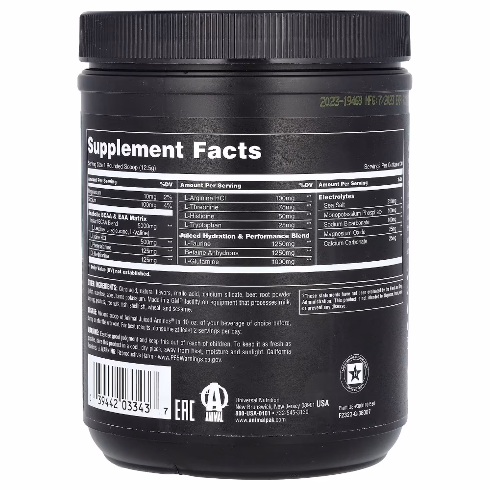 Universal Nutrition Animal Juiced Aminos Powder 30 Servings -Strawberry Limeade Flavor 2