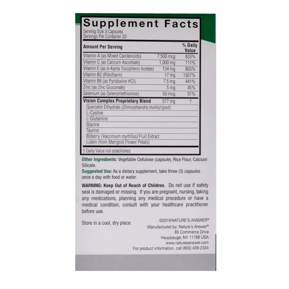 Natures Answer Bilberry Vision Complex-60 Capsules 3