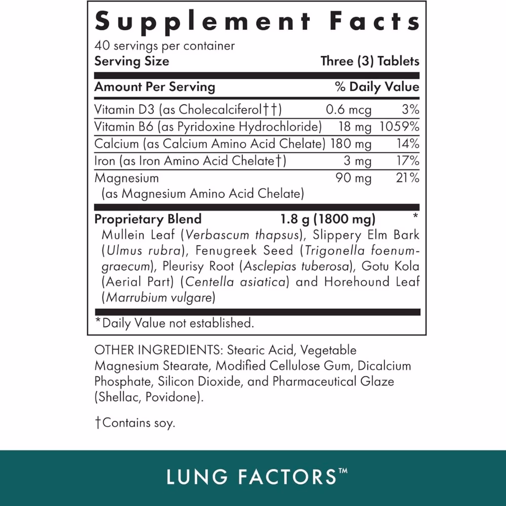 Michaels Health Lung Factors - 120 Vegetarian Tablets 2